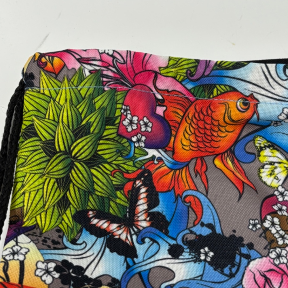 Unbranded Fabric Drawstring Backpack Multi Color … - image 3